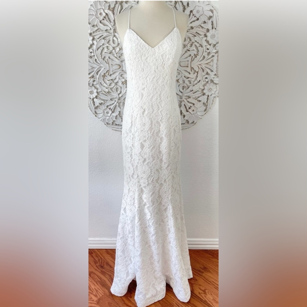 PRICE DROP LIKELY Sardo Lace White Gown Bridal Shower Wedding Engagement Dress